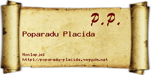 Poparadu Placida névjegykártya